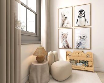 DIGITALE Arktis Kinderzimmer, Arktis Tierkindergarten, Arktis Thema Kindergarten, Baby Pinguin Druck, Eisbär Kinder Kunst, Geschlecht Neutral Baby Geschenk