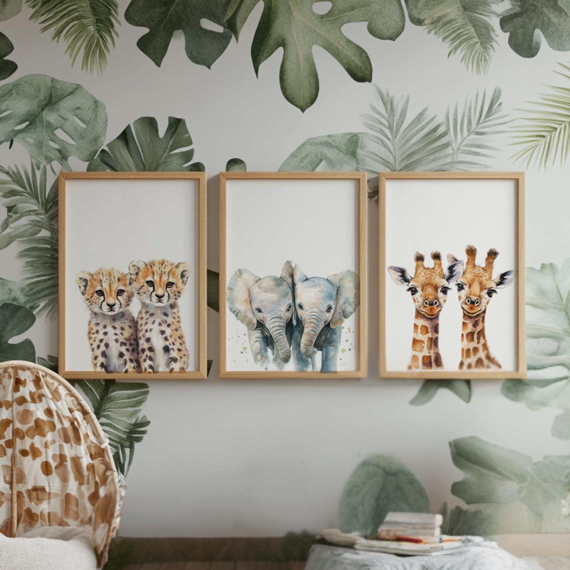 DIGITAL Twin Nursery Wall Art, Safari Twin Wall Art, Twin Nursery Decor ...