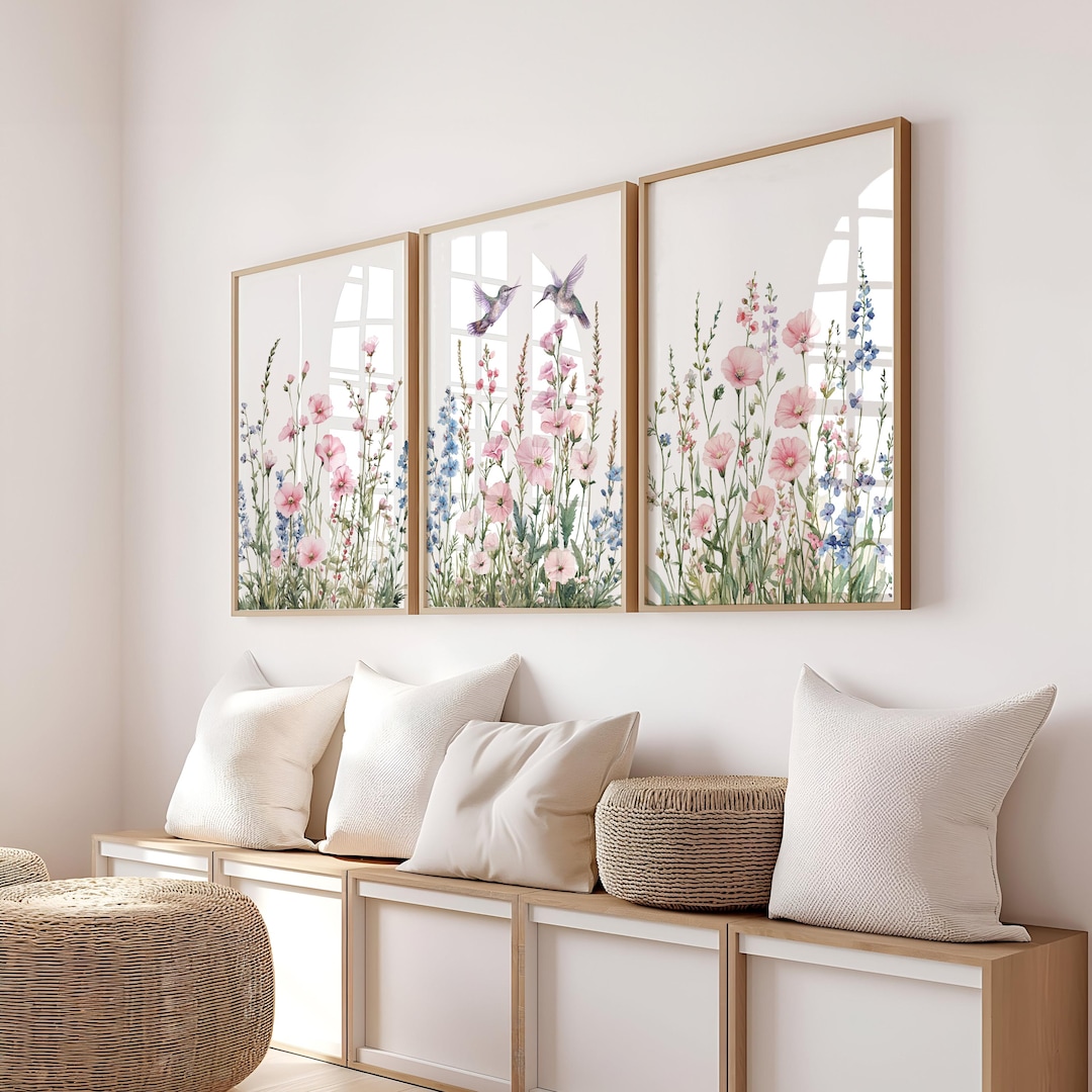 Wildflower Nursery Print Set, Boho Wildflower Nursery, Floral Nursery ...