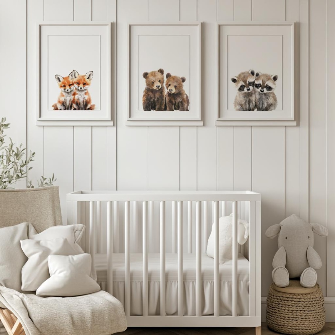Twin Nursery Decor, Twin Nursery Wall Art, Woodland Nursery Prints Baby ...