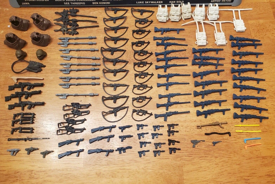 119 Huge Vintage Star Wars Weapons Lot 1977 1985 Etsy
