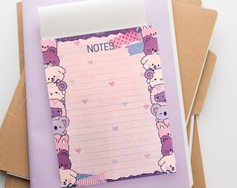 Notitieblok met schattige dierenprint | Memoblok, takenlijst (50 pagina's)