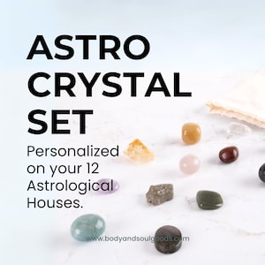 Conjunto de Cristais Personalizados para Mapa Astral | Conjunto de Cristais de Cura para 12 Casas Astrológicas