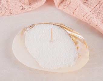 White Pearl Candle for Meditation, Relaxation and Home Decor, Ritual Set with Wicks, House Warming Gift