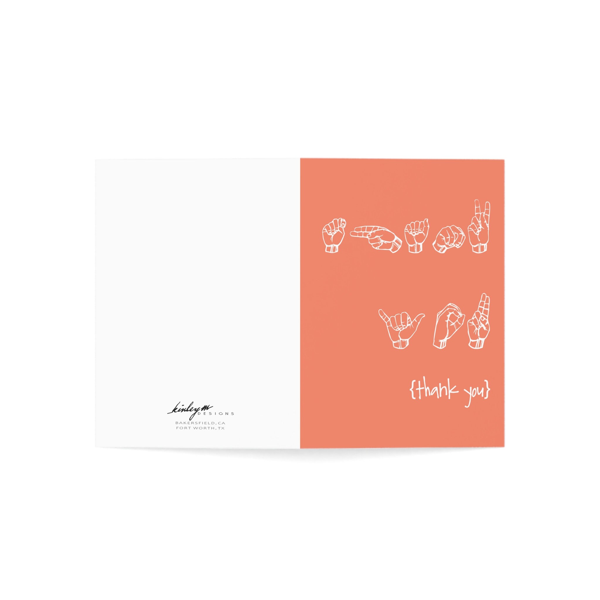ASL Thank You Greeting Cards, Sign Language Thank You - Etsy