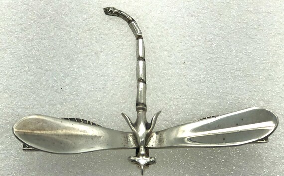 Handcrafted Sterling Silver Dragonfly Brooch / Pi… - image 6