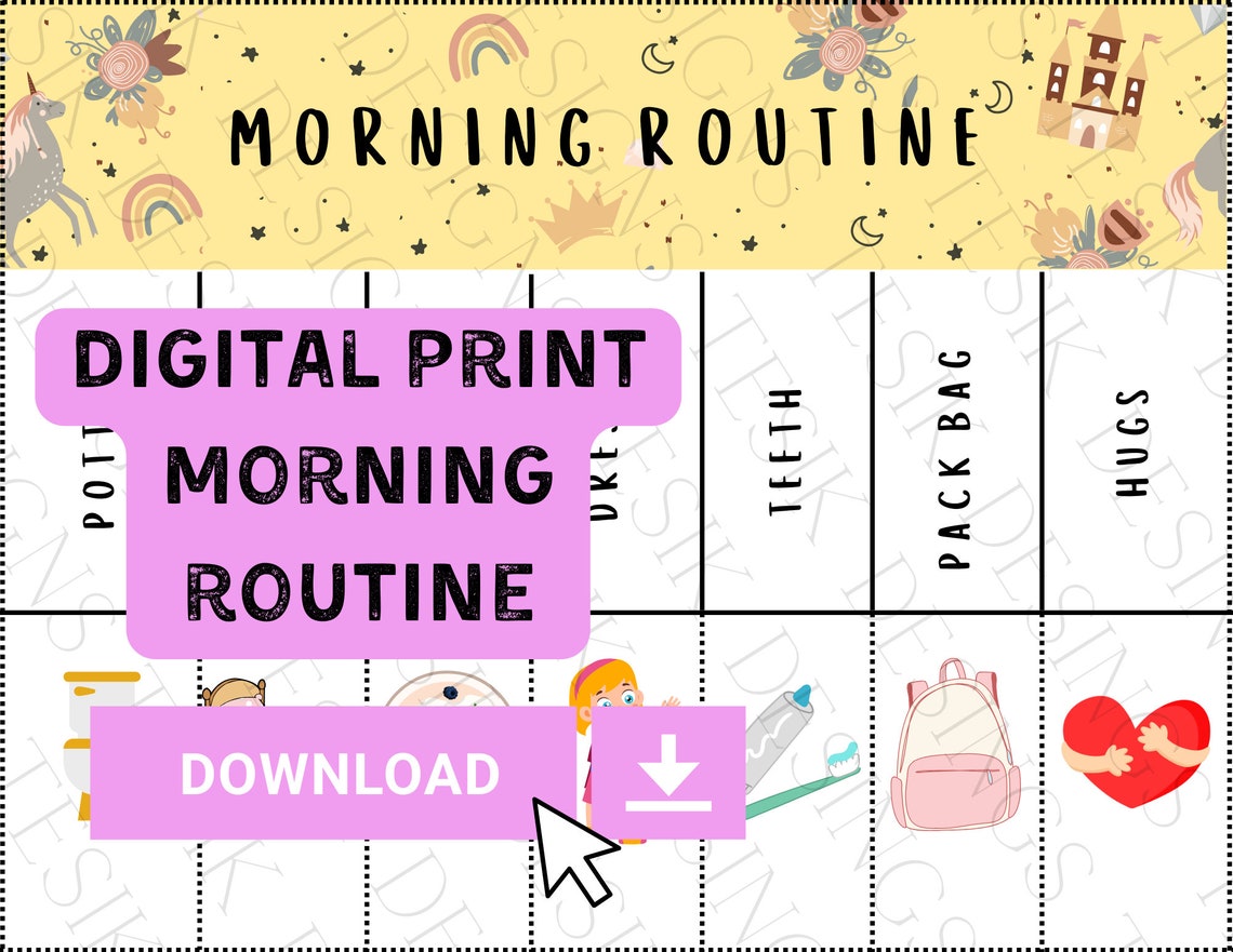 Template Princess Routine Printable Morning Routine Chart (princess Themed) - Etsy