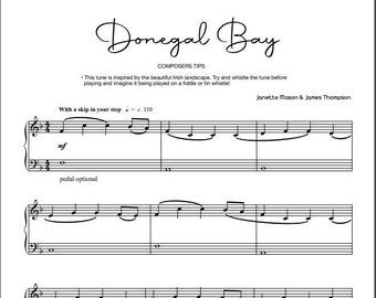 Donegal Bay - Easy Piano Sheet Music, Relaxing Piano