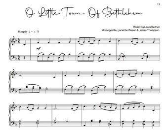 O Little Town of Bethlehem - Piano Sheet Music - Printable - A4 Print - Christmas Carol