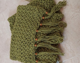 Extra long crochet wool scarf