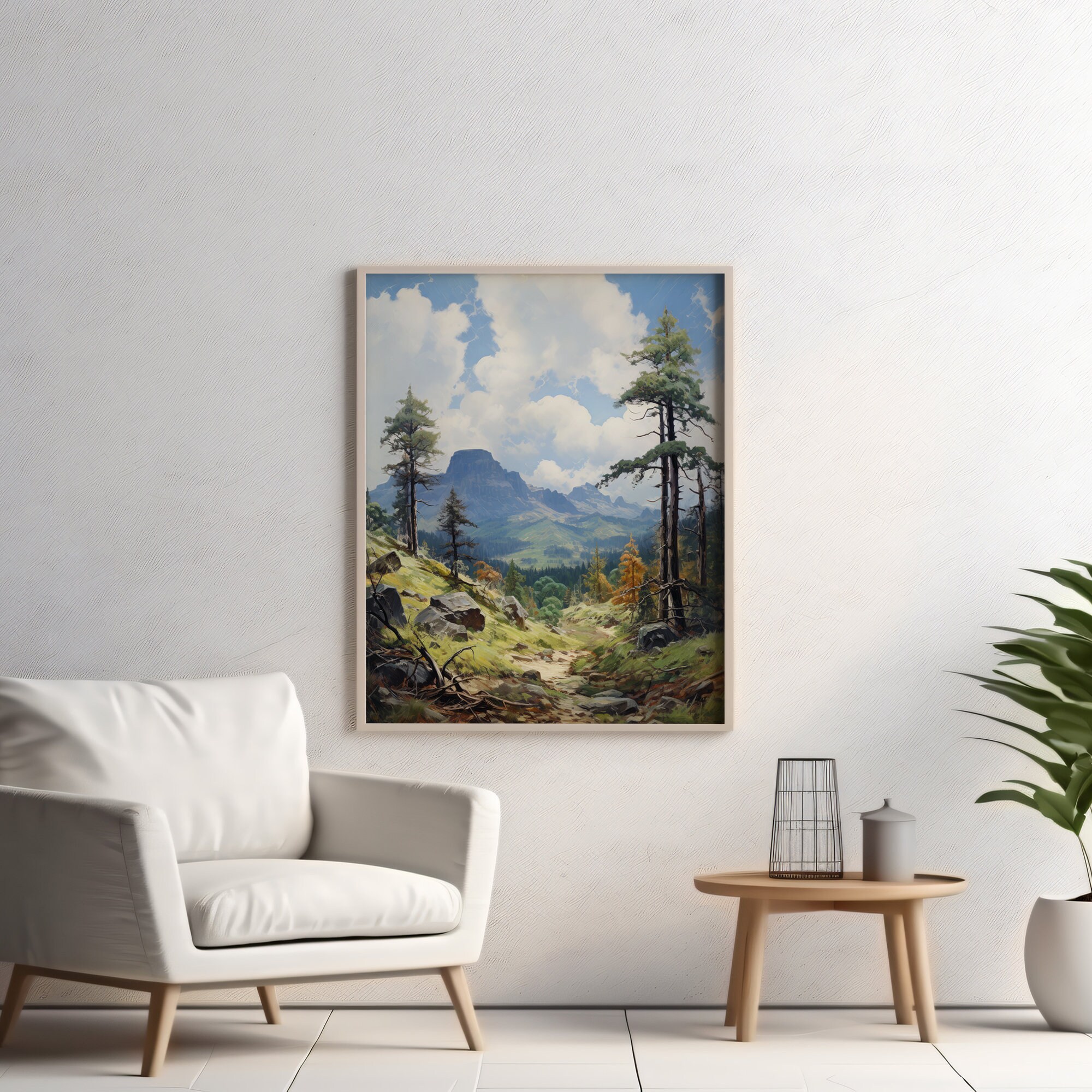 Printable Mountain Art Print Gallery Wall Set Mountain Landscape Cabin ...