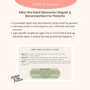 Reparatiekaarten voor ouderschap | Na het moeilijke moment | Scripts voor voorzichtig ouderschap (digitale download)