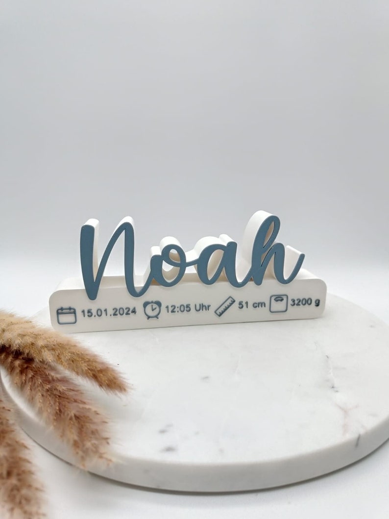 KleinerStorch Personalisiertes Babygeschenk - Fuchs In Mint Mit Namen | Handgefertigt In Deutschland