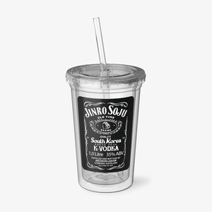Soju Whiskey - Inspired by Korean Alcohol / 16oz Tumbler with Straw / K-Pop, K-Drama, K-Fashion, Unique Korean-Inspired Merch