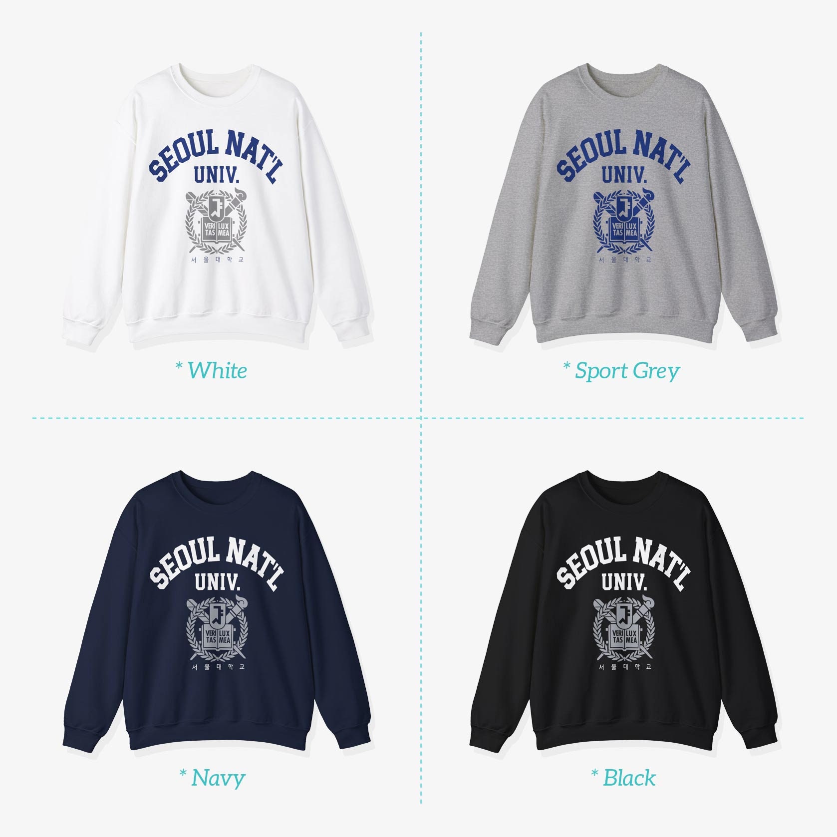 ★ 韓国の大人気★【HIDDEN BEHIND】HB UNIVERSITY SWEATSHIRT Seoul National University - Inspired by South Korea College