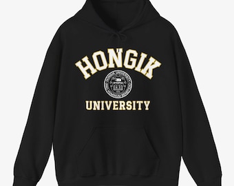 弘益大学 - 韓国の大学にインスパイアされた / ユニセックス パーカー / K-POP、K-ドラマ、K-ファッション、ユニークな韓国風アパレルとグッズ