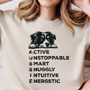 Australian Shepherd Sweatshirt: Aussie Mom Gift, Winter Fashion Crewneck