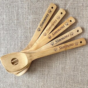 Personalized Wooden Utensil Set, Christmas Present for Granny