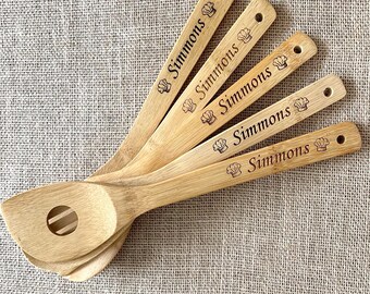Personalized Wooden Utensil Set, Christmas Present for Granny