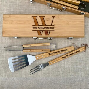 Personalized Engraved Barbecue Set Fathers Day Gift Custom BBQ Set, Grill Set, BBQ Grilling Set, BBQ Set, Tool Set, Grilling Tool Set