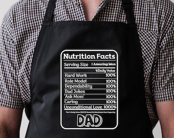 Nutrition Facts Dad Apron: Funny Father's Day BBQ Gift