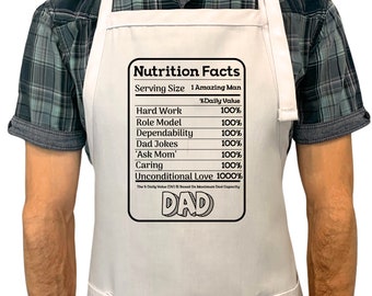 Dad Nutrition Facts Kitchen Apron, Fathers Day Gift, Funny Dad Apron, Gift Idea For Bonus Dad