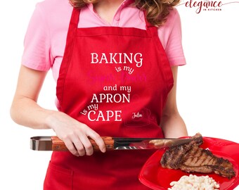 Personalized Baking Is My Super Power Mom Apron Mothers Day Gift for Step Mom, Bonus Mom Apron as Happy Mothers Day Gift