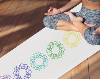 Chakra Yoga Mat, Non-Slip Rubber Mat, Practice for Self-Care, Lightweight anti-slip yoga mat, Mental Health, Mental Health Awareness
