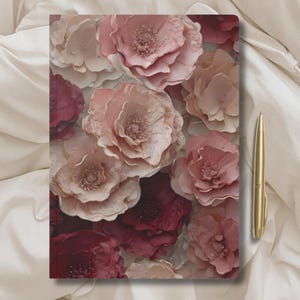 Floral Daily Gratitude Journal, Roses Lined Journal, Therapy Journal, Wellness Diary, Mental Health Diary, Elegant Notebook, Unique Journal