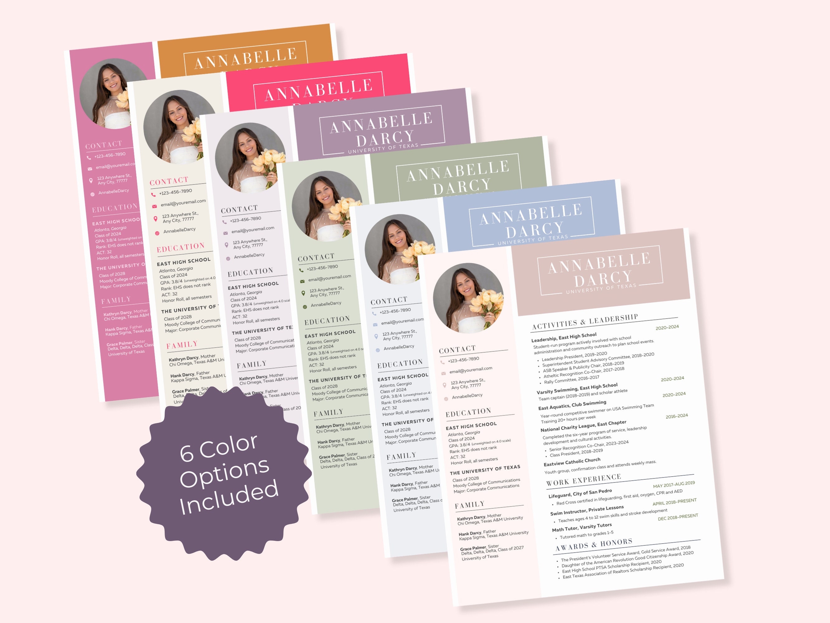 The Annabelle Sorority Resume Template Etsy, Sorority Rush Resume