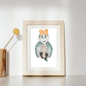 Fußabdruck Geburtsposter "Schildkröte", Geschenk zur Geburt, Kinderposter Name, Kinderzimmer Bilder, Personalisiertes Geschenk, Taufe