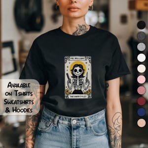 Custom Tarot Card Hairstylist Shirt, Halloween Hair Stylist Tshirt, Personalized Gift for Hairstylist Tee, Hairstylist Gift for Hairdresser