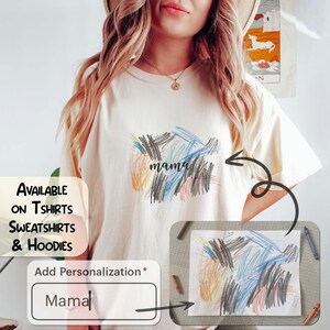 Custom Kids Drawing Shirt Personalized Gift for Mom Mother Day Gift for Dad Shirt Christmas Gift for Grandma Sweatshirt Child Drawing Tee