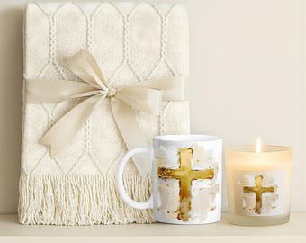 Sympathy Gift Set ~ Bereavement ~ Cross Candle ~ Christian ~ Jesus ~ Condolences ~ Sorry for Loss ~ Baptism ~ Grief Care ~ Get Well Soon Kit