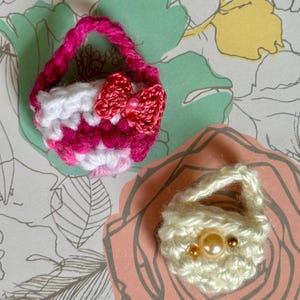 Crochet Doll Purse: Miniature Handmade Handbag for 11.5&quot; Dolls