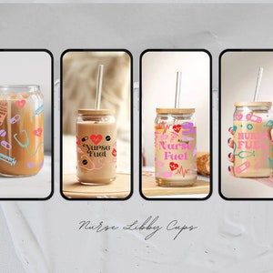 Nurse Fuel Libbey Cup, 16oz, nurse gift, RN gift, nurse tumbler, RN grad gift, Nurse Coffee Cup, beer can glass with lid & straw, Work cup