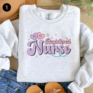 Nurse Sweatshirt and Hoodie, Registered Nurse Sweater, Nurse T-shirt, For Work Cute Nurse Tshirt, RN Nurse Shirt, Nursing school, For her