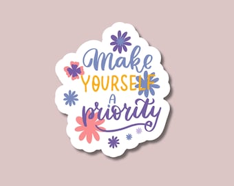 Self care gift positive self love inspirational quotes vinyl sticker positive affirmation love yourself self love club