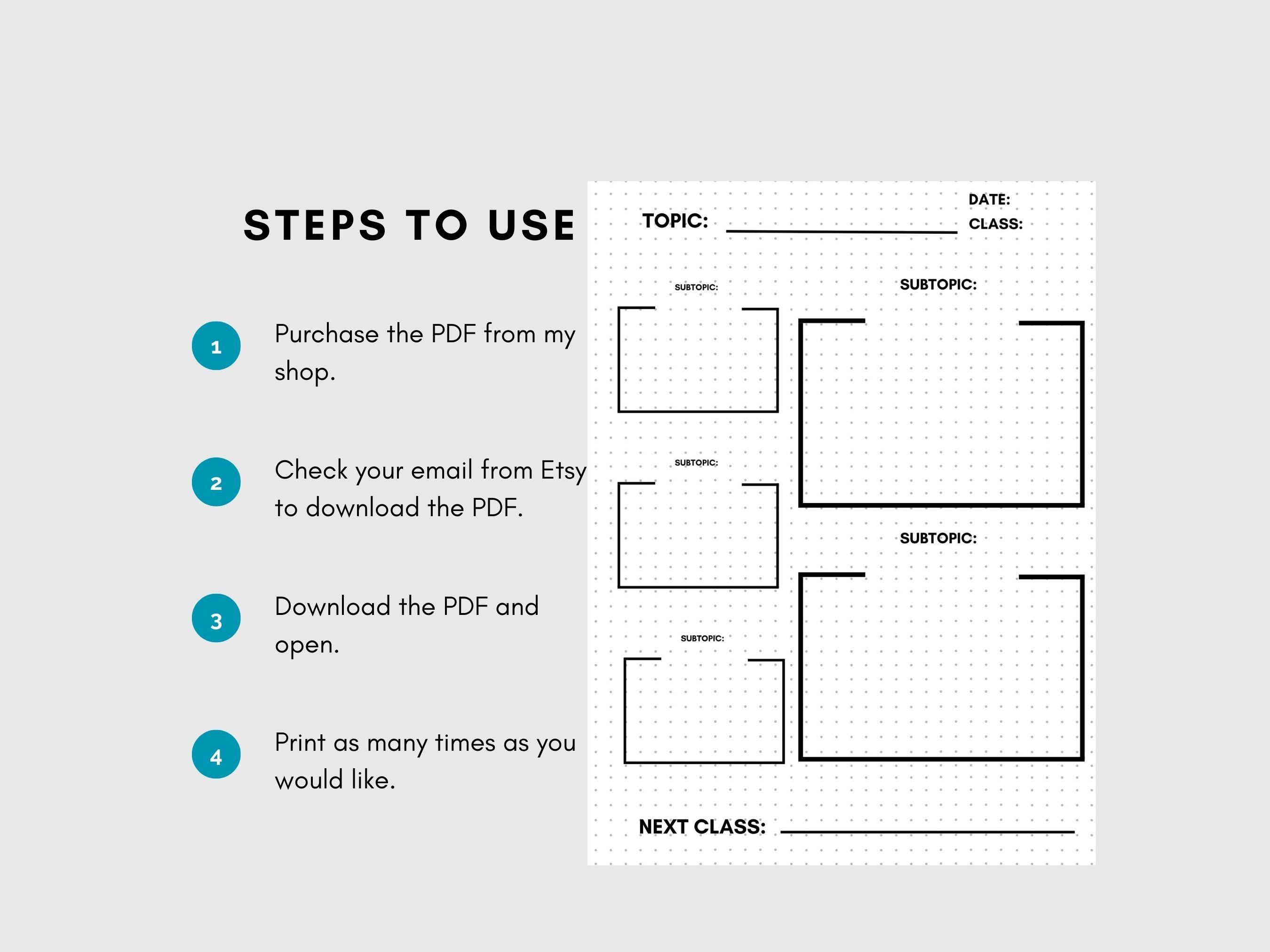 Boxing Method Note-taking Templates | US Letter, A4, A5 (digital ...