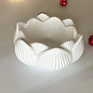 Lotus Flower Shaped | Tea Light Candle Holder | Jesmonite Home Decor | Trinket Jewelry Dish | Lotus Organizer | Handmade| home decor|