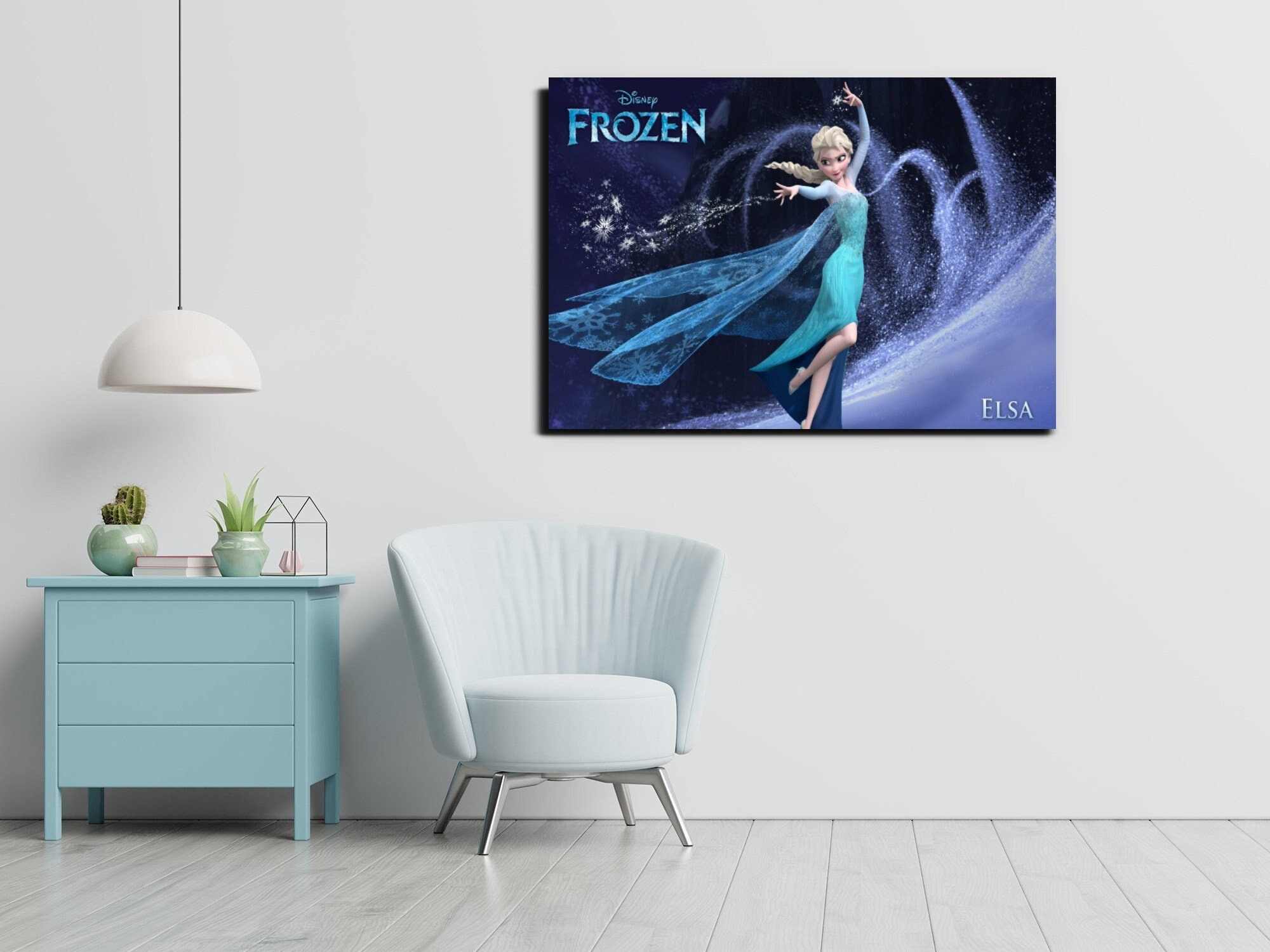 Snow Queen Disney Princess Elsa Canvas, Elsa Poster, Children Room