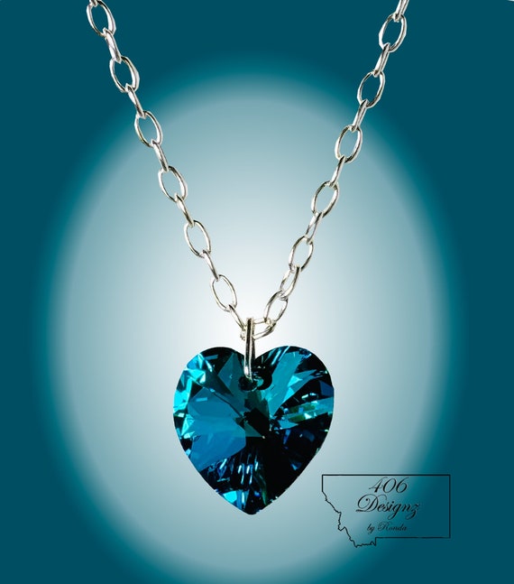 Green Heart Necklace Made with Swarovski(R) Crystals Sterling Silver Green Heart Necklace Made with Swarovski(R) Crystals Sterling Silver