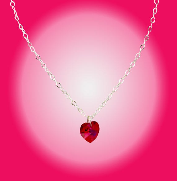 Collana Cuore Rosa Con Cristallo E Catena – Donna, Argento/oro – Lega Metallica - Foto 4