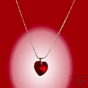 Red swarovski heart necklace - Etsy 日本