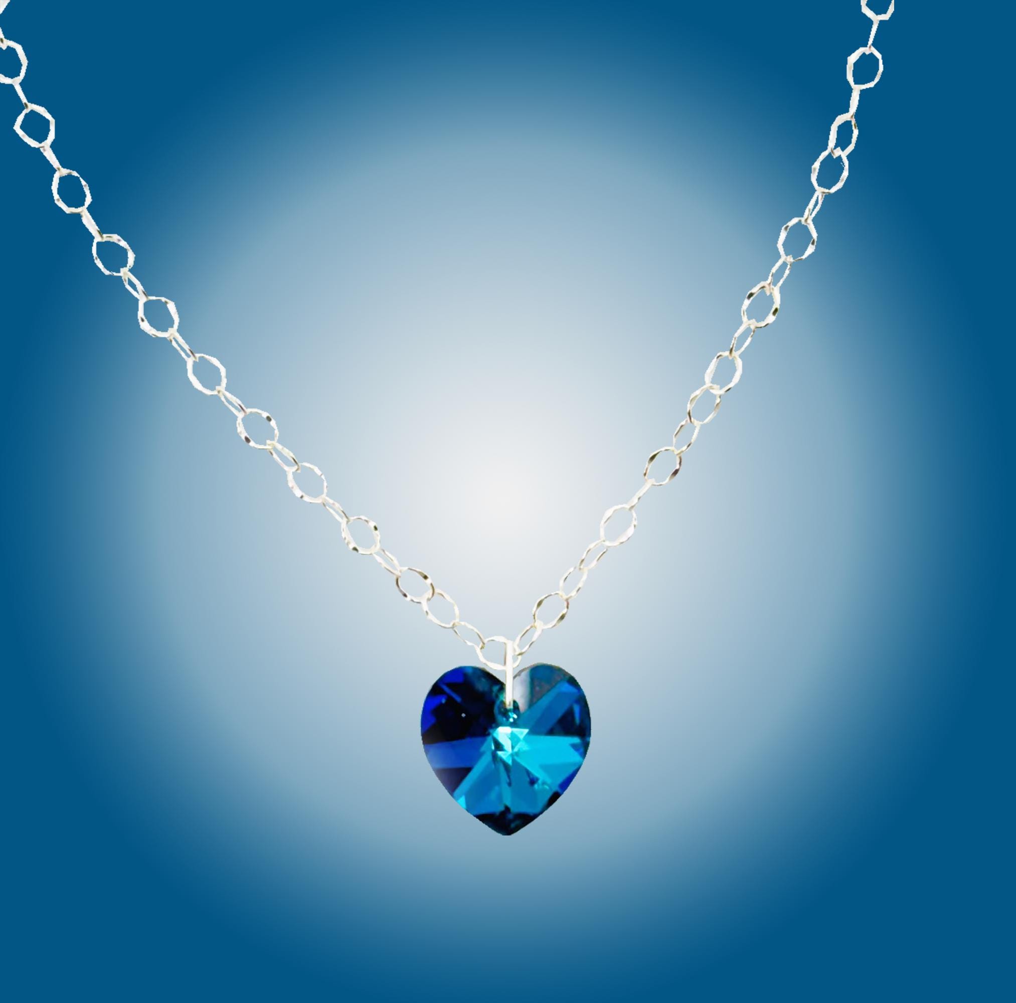 SWAROVSKI】スワロフスキー ゴールドトーン ハート ブルークリスタル 