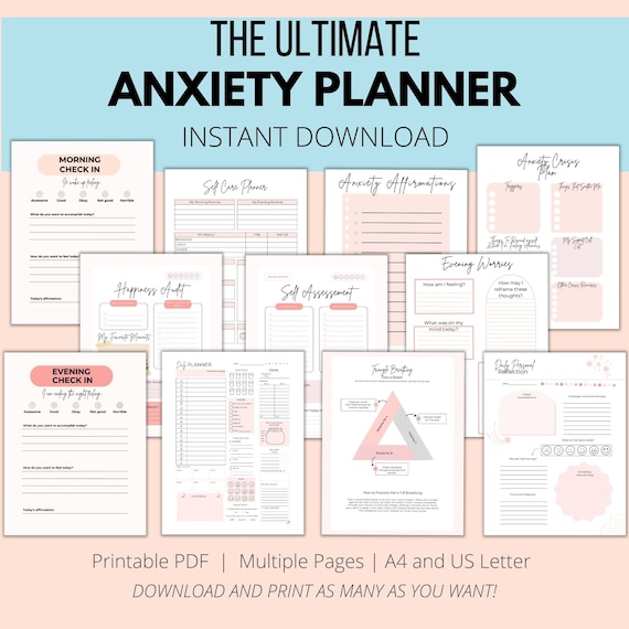 The Ultimate ANXIETY PLANNER | 42 Pages | Instant Download | Printable PDF