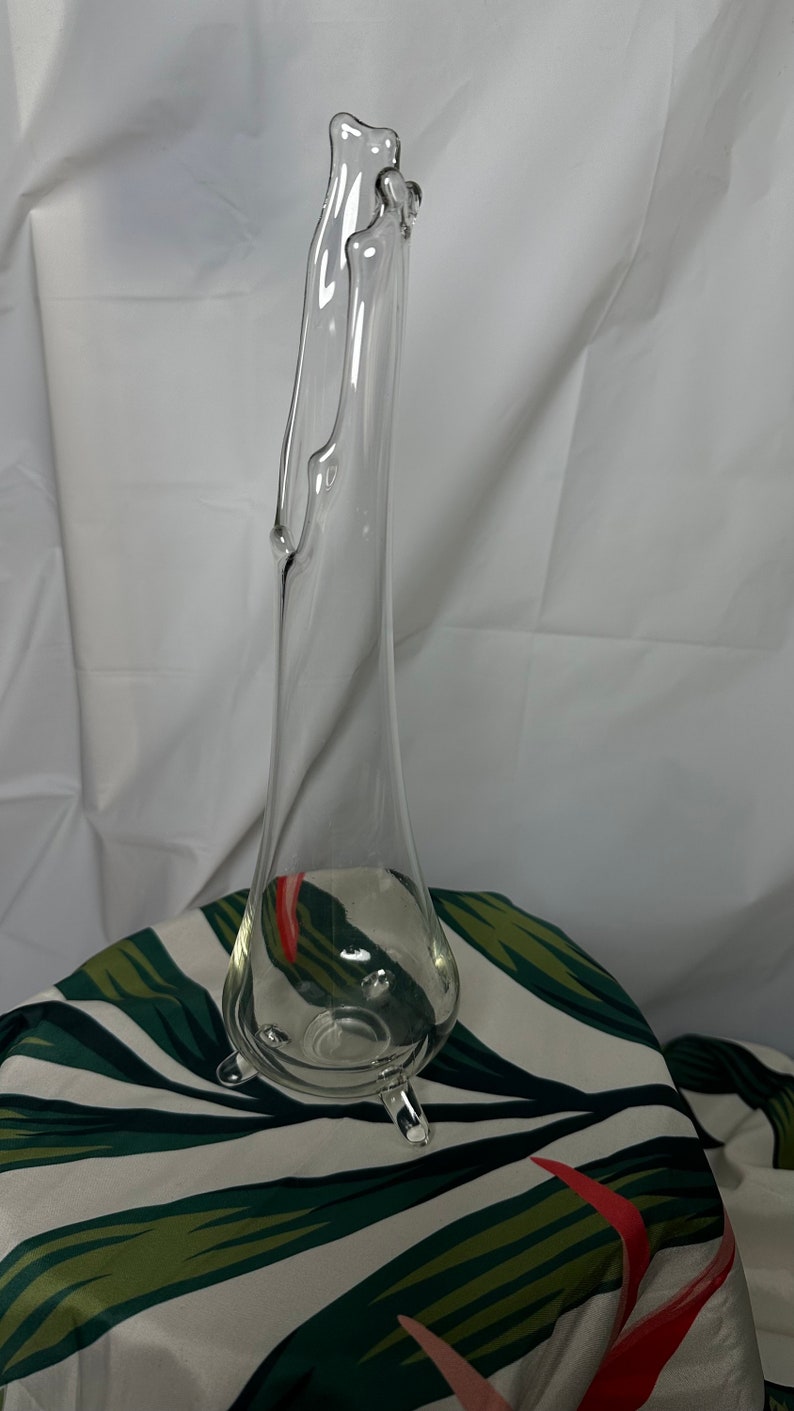 Vintage LE Smith Swung Vase MCM Swung Vase Clear 3 Toe Swung Vase Etsy