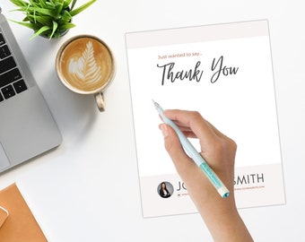 Customizable Insurance Agent Stationery Set: Thank You Notes (PDF Template)
