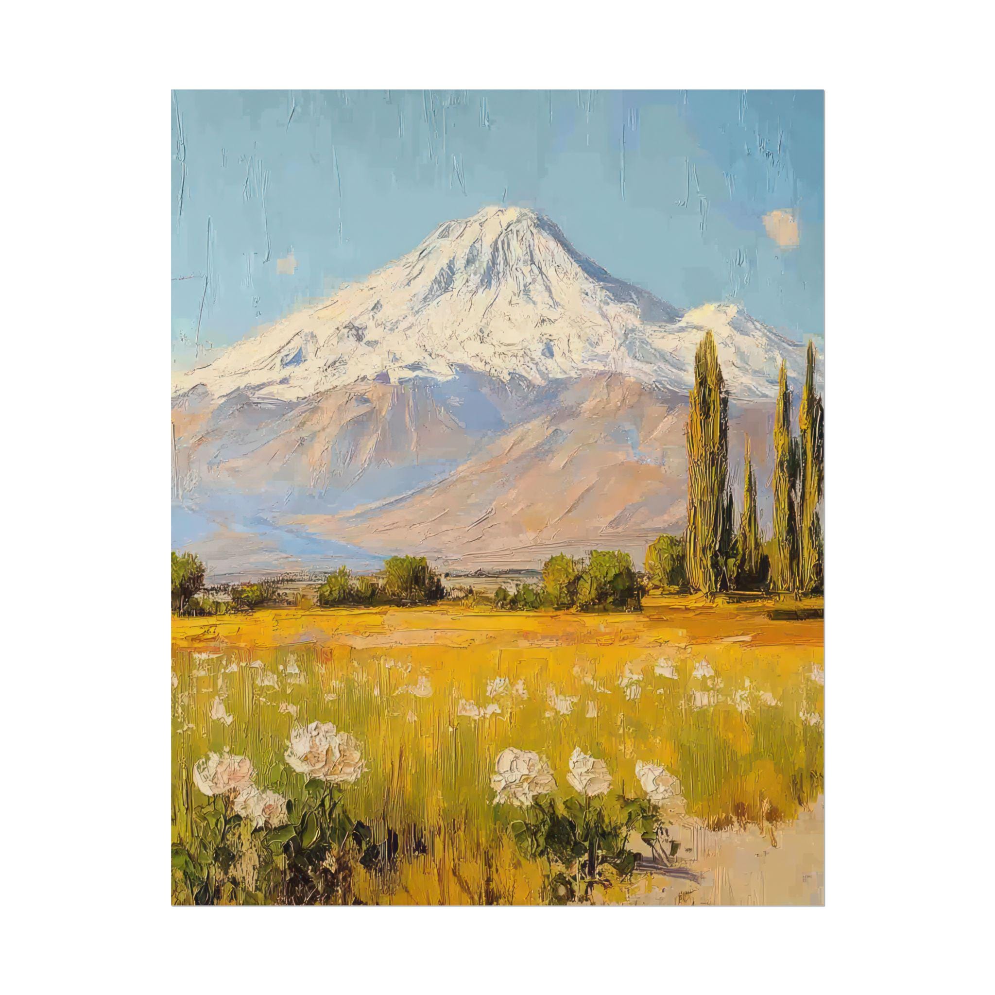 Mount Ararat Art Print – Majestic Turkish Landscape Painting - Etsy