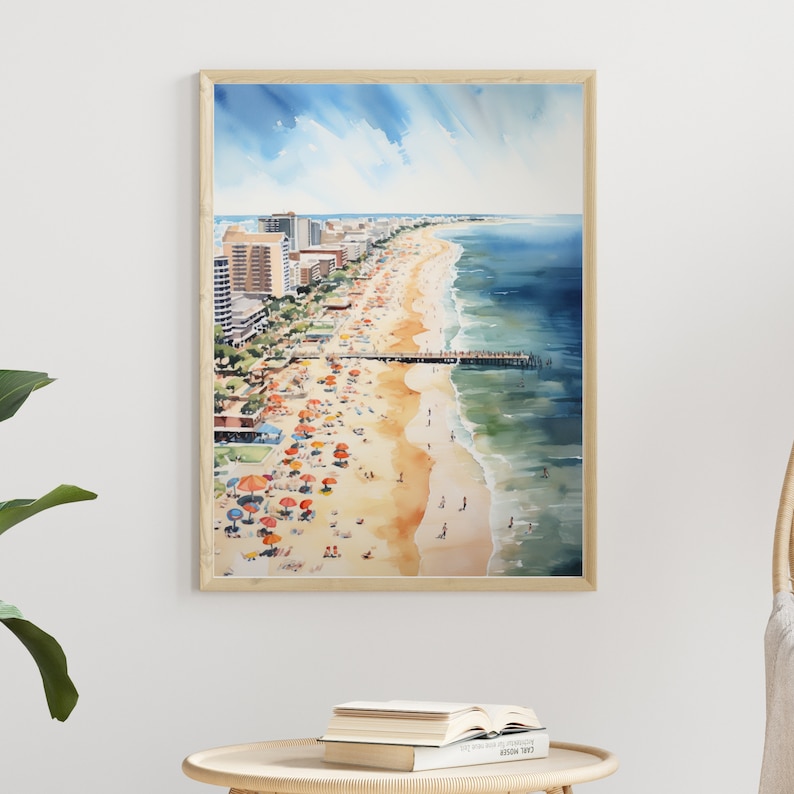 Digital File Virginia Beach Inspired Watercolor Painting California